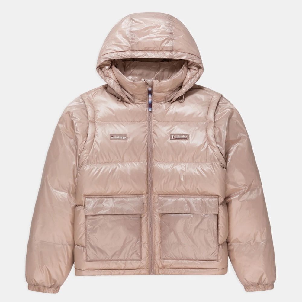 Madhappy x Columbia Nylon Puffer Women in Mauve Large NEW